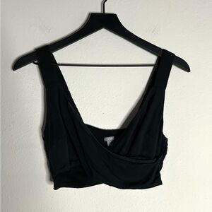 Aerie Wide Strap Crossover Bralette in Black Size M